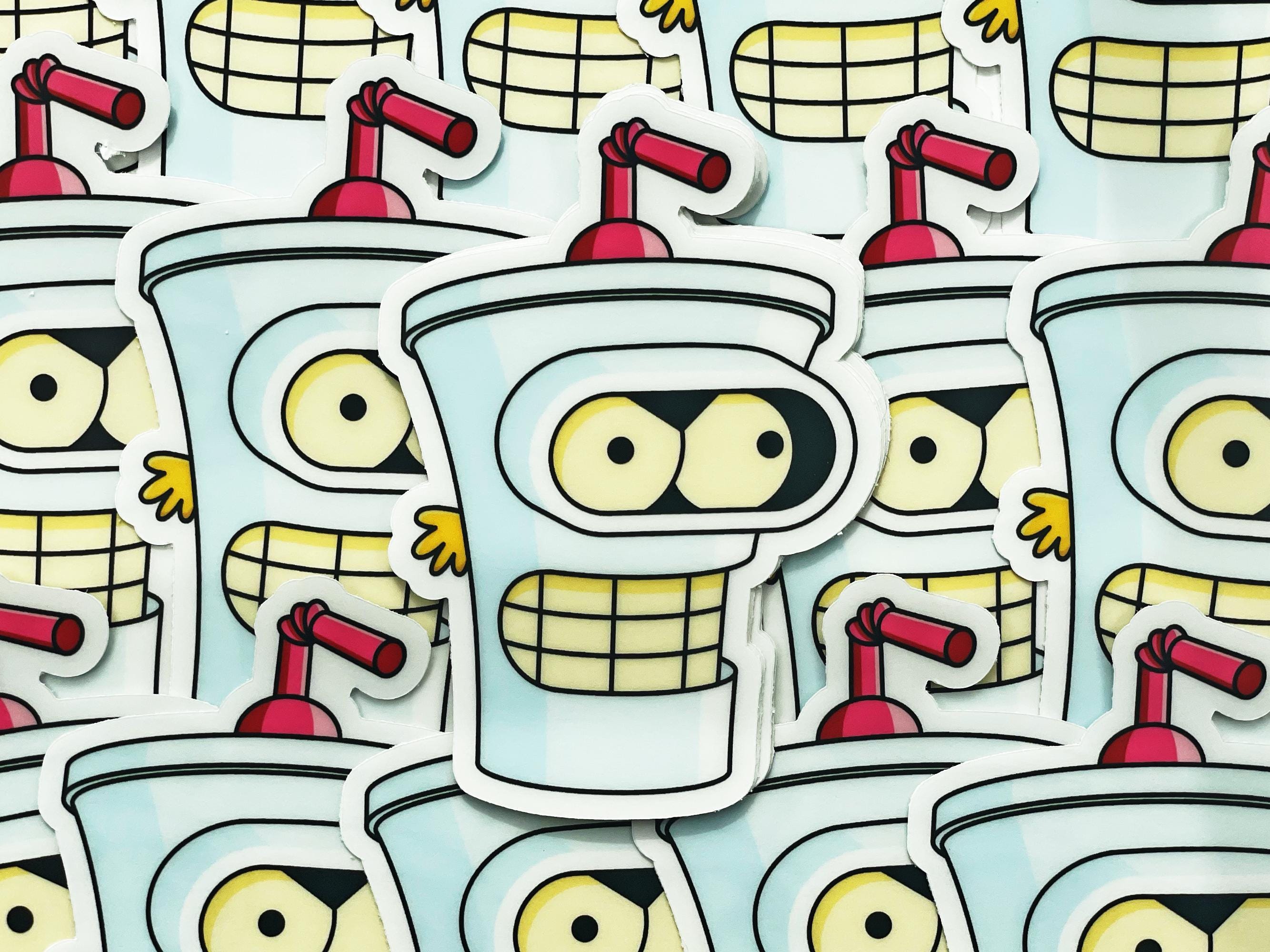 Bender Futurama / Master Shake ATHF Vinyl Stickers (set of 2): 4 Inch ...