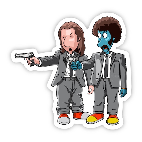Doug Pulp Fiction Sticker | Skeeter Cartoon Mashup