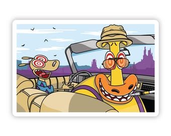 Rocko Fear and Loathing Sticker | Funny 90s Cartoon Mashup