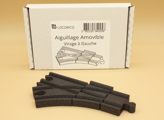 Locorico – Aiguillage Amovible 3 Voies Pour Train En Bois Compatible Brio
