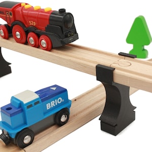 4 Stackable Bridge Stacks for Wooden Trains compatible with Brio, Ikea, Thomas & Friends, Melissa, Lidl