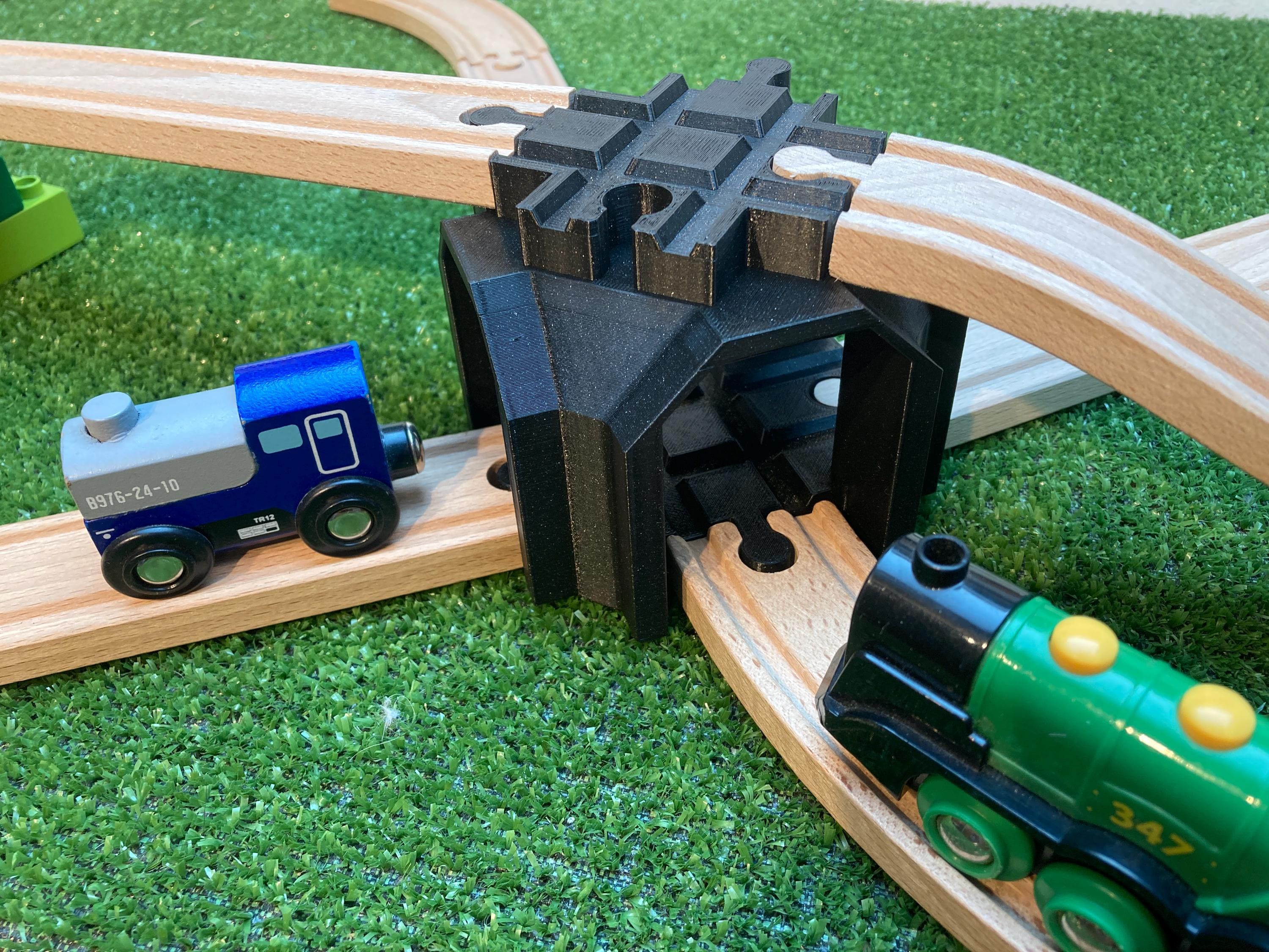 3 Ponts Tunnels Pour Trains En Bois - Compatibles Brio, Lillabo, Hape - Jeu De Construction Enfant