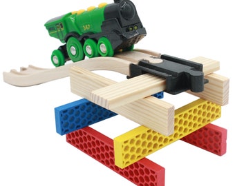 6 Adaptateurs Compatibles Brio Kapla / BioBlo pour Train en Bois