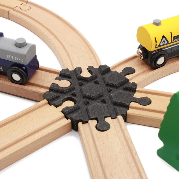 6 Track Crossing for Wooden Train Compatible Brio Ikea Lillabo Thomas Melissa Lidl