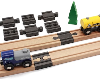 4 Prolunghe Per Binari Treno In Legno - Compatibili Con BRIO, IKEA, Melissa & Doug - Pezzi Di Ricambio Stampati In 3D (PLA) - Made In France - 20 Cm