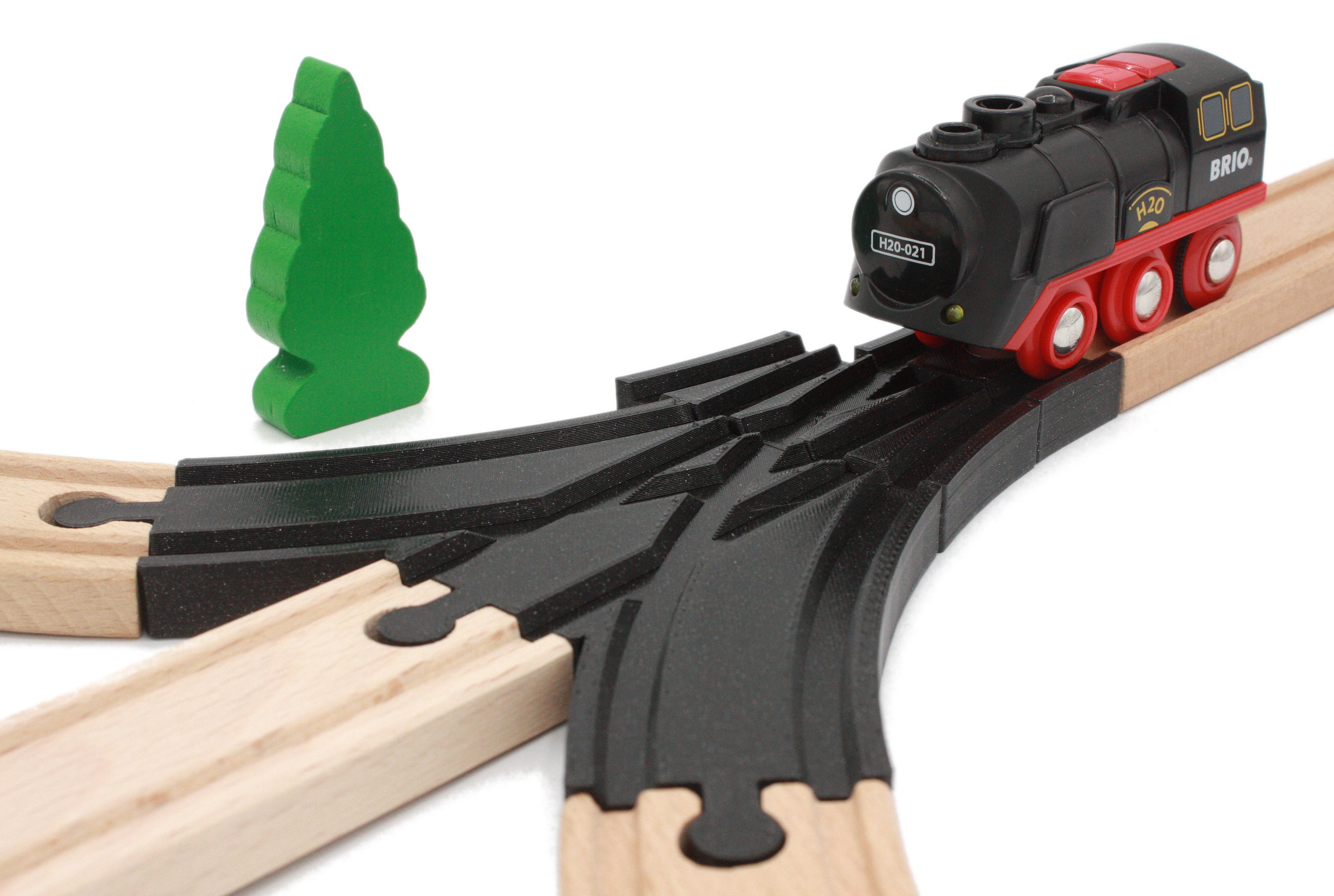 Triple Detachable Turnout for Wooden Train Compatible Brio Ikea Lillabo 