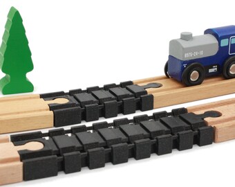 2 Brio Lillabo compatible extendable rails for wooden train