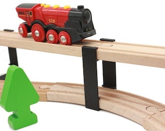 4 Wooden Train Bridge Stacks Compatible with Brio Ikea