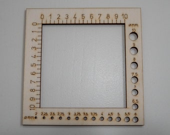 Zählrahmen Holz - Stricklehre Strickrechner Lineal Stricken