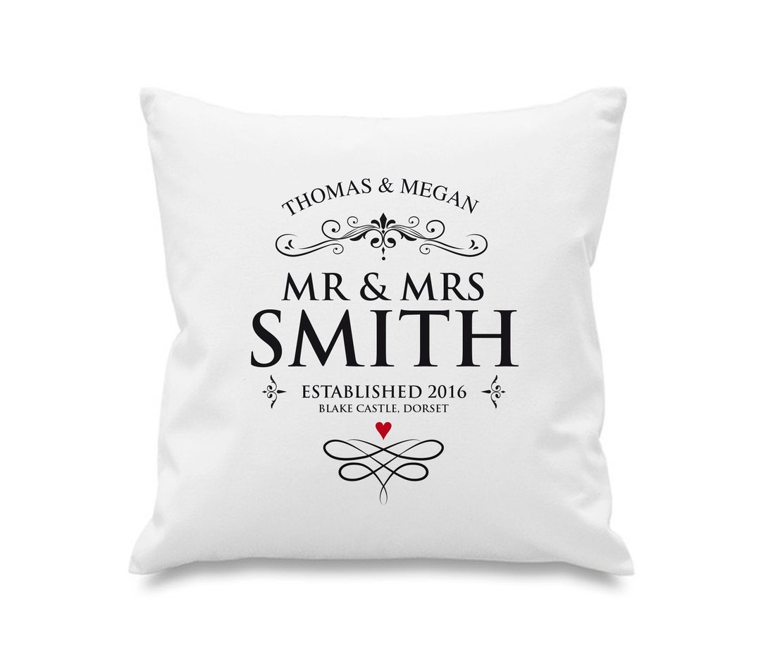 Personalised Wedding Cushion Cover / Bride & Groom / Wedding Cushion