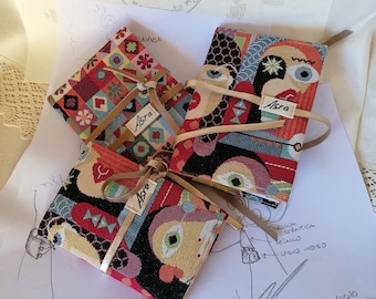 Accessories - Diary, notebook, travel notes in Gobelin fabric with various handmade motifs