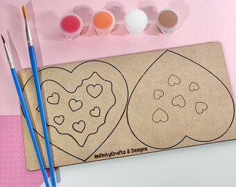 Heart Pizza Wooden Paint Craft Kit | DIY Valentine’s Day Activity for Kids