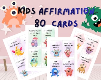 Kids Affirmation Cards | 80 Positive Affirmations (Digital Download)
