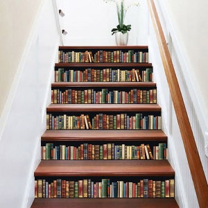 Peel and Stick Wallpaper Stair Riser Decal Removable Stickers for Stairs Cut to Order