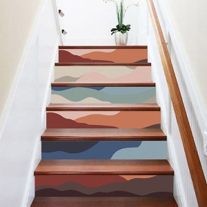 Peel and Stick Wallpaper Stair Riser Decal Removable Stickers for Stairs Cut to Order