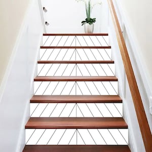 Peel and Stick Wallpaper Stair Riser Decal Removable Stickers for Stairs Cut to Order