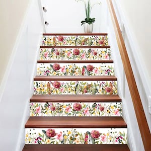 Peel and Stick Wallpaper Stair Riser Decal Removable Stickers for Stairs Cut to Order