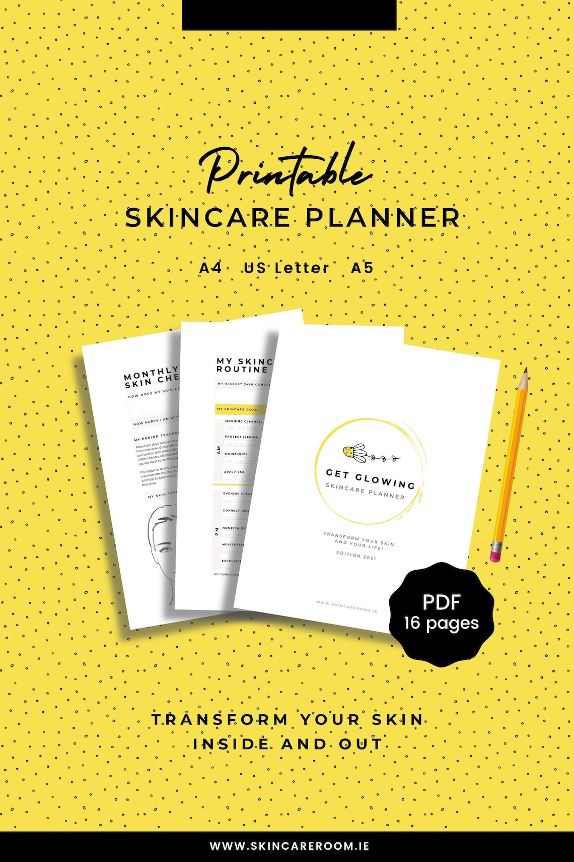 Printable Skincare Planner Skincare Tracker PDF Instant Etsy