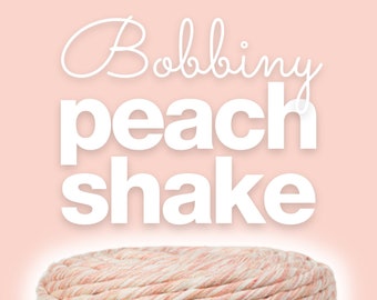 peach shake bobbiny shake it collection • 5, 10, 25, 50, 100 meter • premium soft recycled cotton • fibre art, macrame, diy, craft supplies