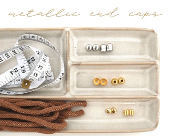 metallic end caps • silver + gold • medium + large • 3 packs • diy decor, macrame, fibre art + craft supplies • fixed rate shipping