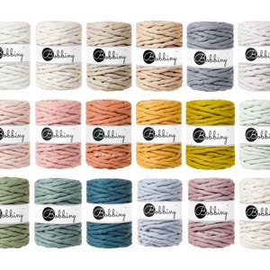 9mm single macrame cord • 18 colours • 5, 10, 15, 20, 25 + 30 meters • premium 100% recycled cotton • fibre art, macrame, diy + craft supply