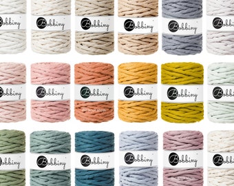 9mm single macrame cord • 18 colours • 5, 10, 15, 20, 25 + 30 meters • premium 100% recycled cotton • fibre art, macrame, diy + craft supply