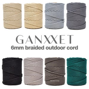 6mm braided outdoor macrame cord • 8 colours • 100 meters • high quality recycled polypropylene • gannxet, fibre art, diy + craft supplies