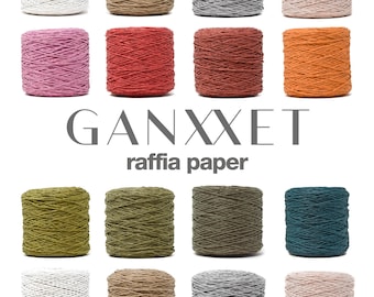 ganxxet raffia paper • 250 meters • 13 colours • recycled paper with cellulose • fibre art, diy + crafting supplies