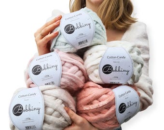 bobbiny cotton candy • 5 colours • 150 grams • soft, dreamy, fluffy recycled cotton • fibre art, macrame, weaving, diy + craft supplies