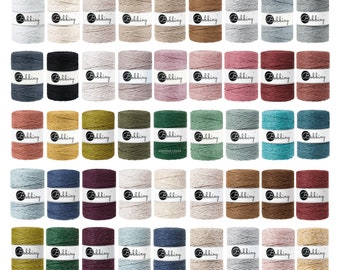 5mm single macrame cord • 78 colours • 5, 10, 25, 50, 100 meters • premium soft recycled cotton • fibre art, macrame, diy + craft supplies