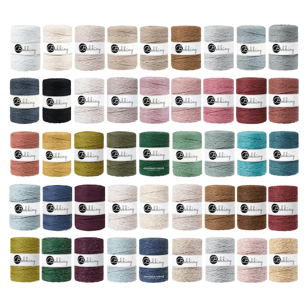 5mm single macrame cord • 78 colours • 5, 10, 25, 50, 100 meters • premium soft recycled cotton • fibre art, macrame, diy + craft supplies