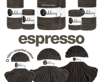 espresso bobbiny autumn-winter collection • 5, 10, 25, 50, 100 meter • premium recycled cotton • fibre art, macrame, diy + craft supplies