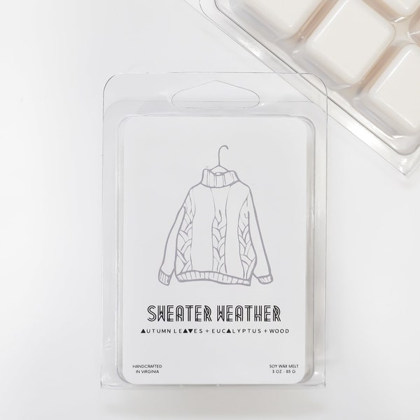 3 oz Sweater Weather Soy Wax Melts | Autumn Leaves | Eucalyptus | Wood