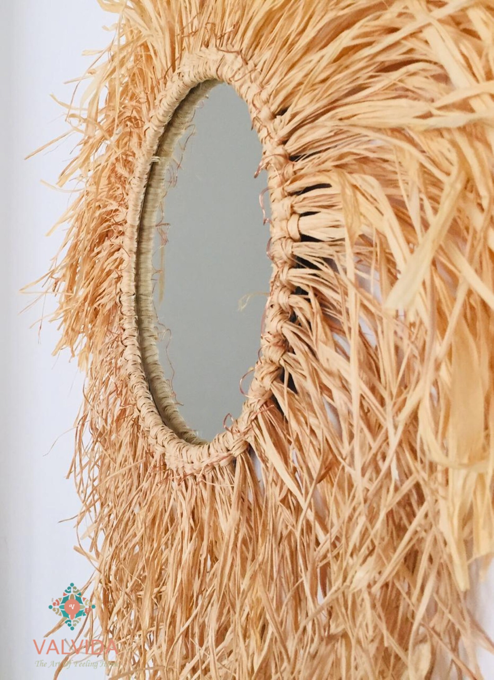 Raffia Mirror African Style Wall Mirror Etsy