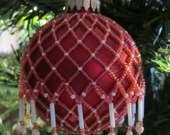 Red and White Holiday Ornament