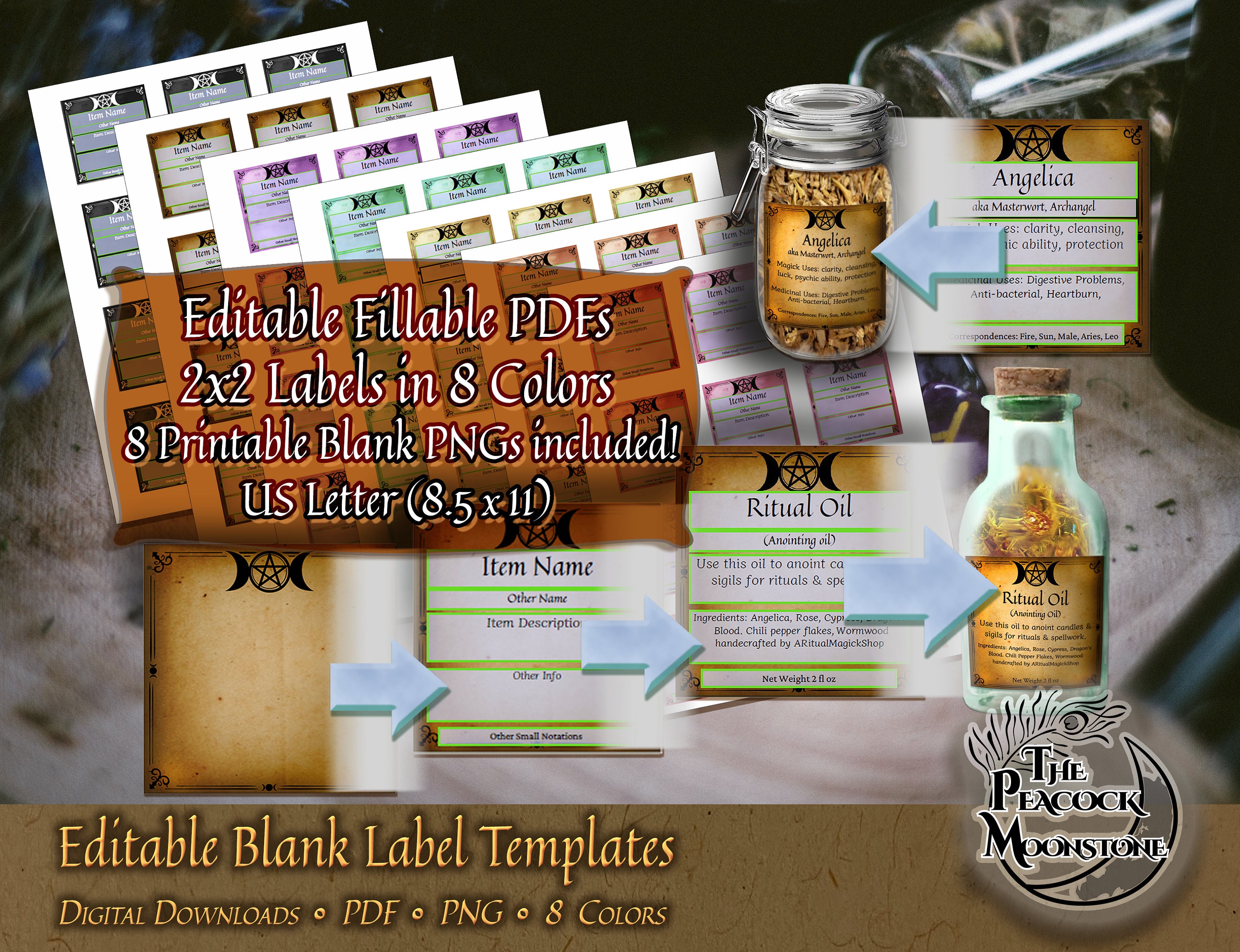 Printable Fillable Apothecary Label Set • Herb &amp; Product Labels • Jar ...