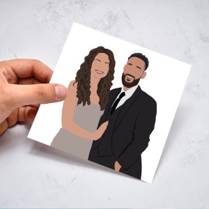 Custom Wedding Portrait Illustration Escort Cards, seating chart, custom wedding favors, digital drawing place settings