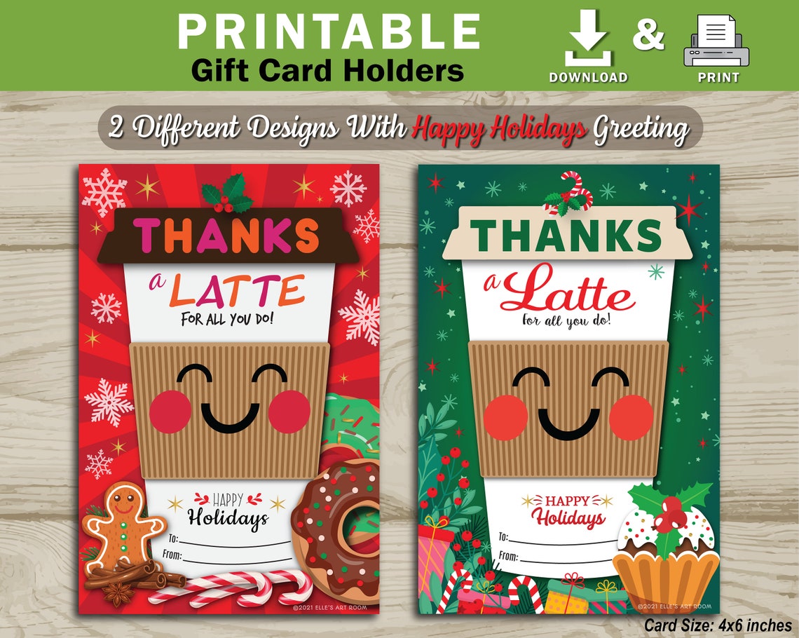 PRINTABLE Holiday Gift Card Holder Christmas Gift Card | Etsy