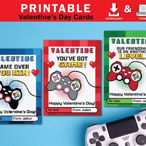 Printable Video Game Valentine Cards, Kids Valentine Cards, Video Game Valentine, Classroom Valentine, Gamer Valentine, Boy Girl Valentines