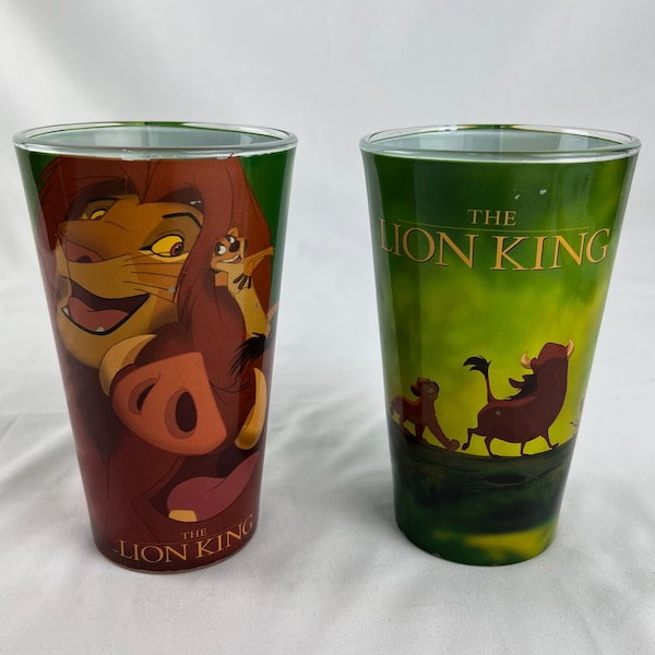 Vintage Disney LION KING 16 oz Cup 90s Lot Simba Timon Pumba