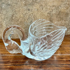 Vintage Cristol d&#39;Arques 24% Lead Crystal Swan Trinket Dish France Clear