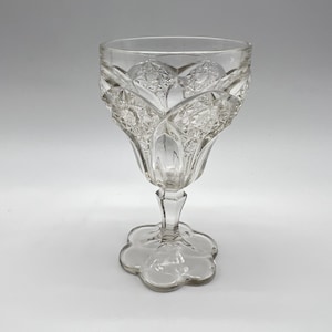 Vintage Stunning Wine Water Goblet Footed Glass Etched Designs