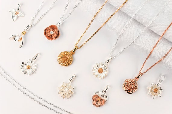 By Molly&Izzie Personalised Birth Flower Necklace - Livingstone Jewellers