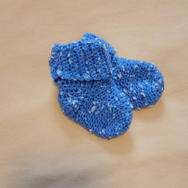 Speckled Crochet Baby Socks (0-3m)