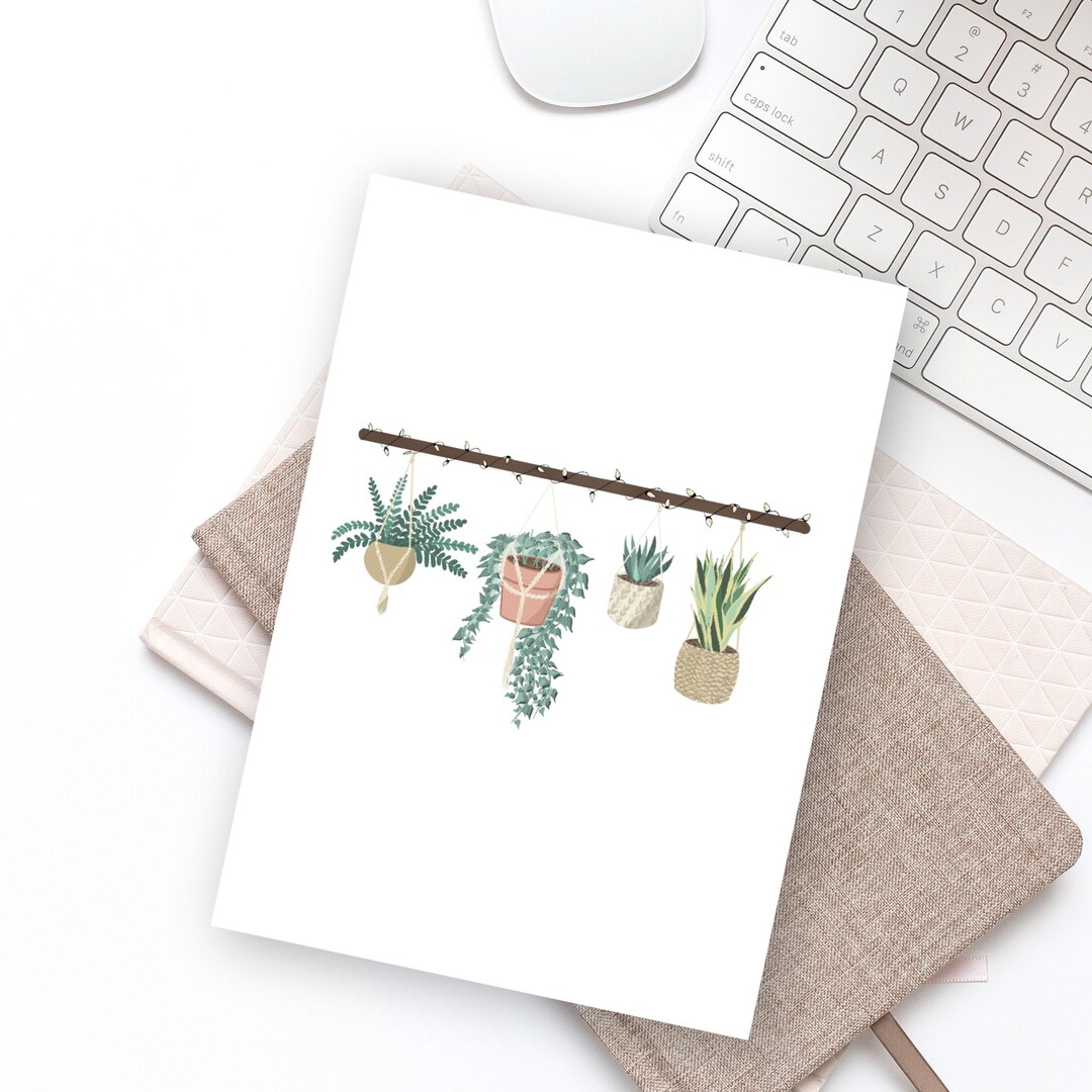 Hanging Plants Art Print - Etsy