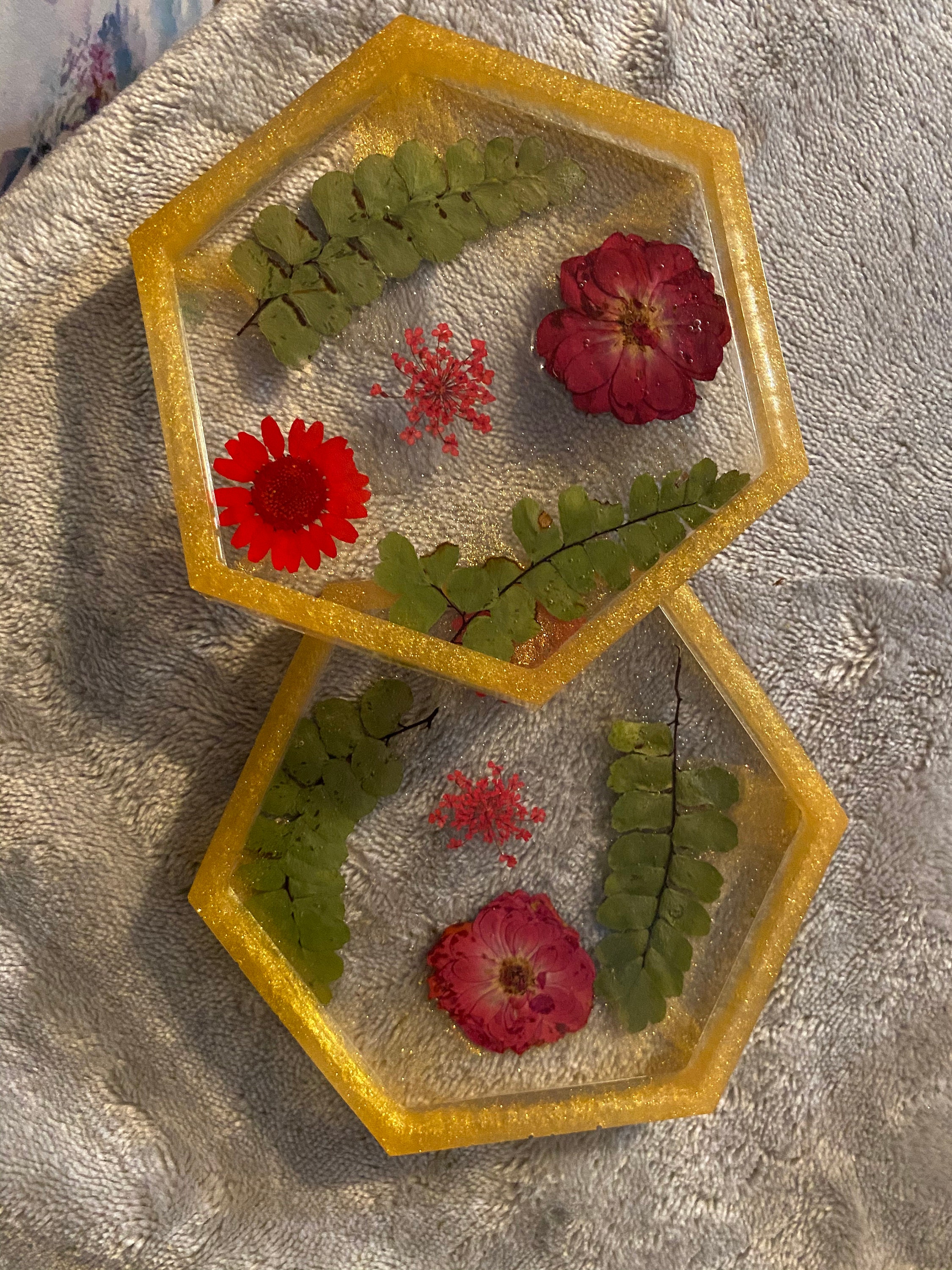 Custom Pressed Flower Coasters Etsy