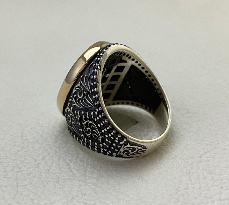 İslamic Mens Ring Handmade Silver Ring İslamic Stone Ring Etsy