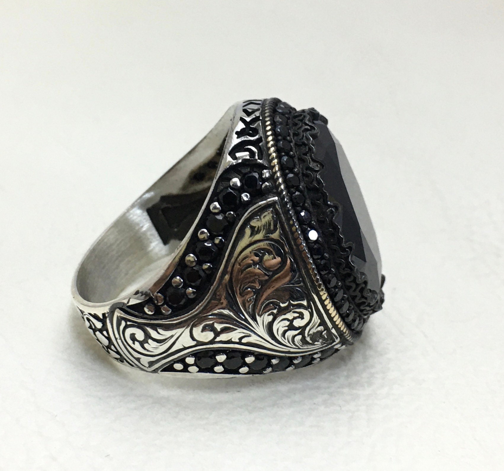 Onyx Ring Sterling Silver Handmade Silver Ring Onyx Ring - Etsy