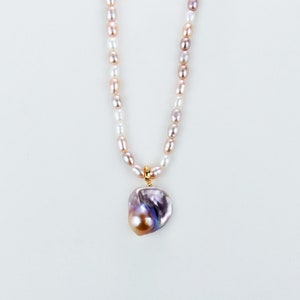 Mix Color Baroque Pearl Necklace, Womens Necklace