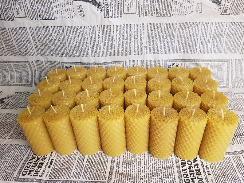 Beeswax pillar candle bulk pure beeswax candles wholesale Etsy